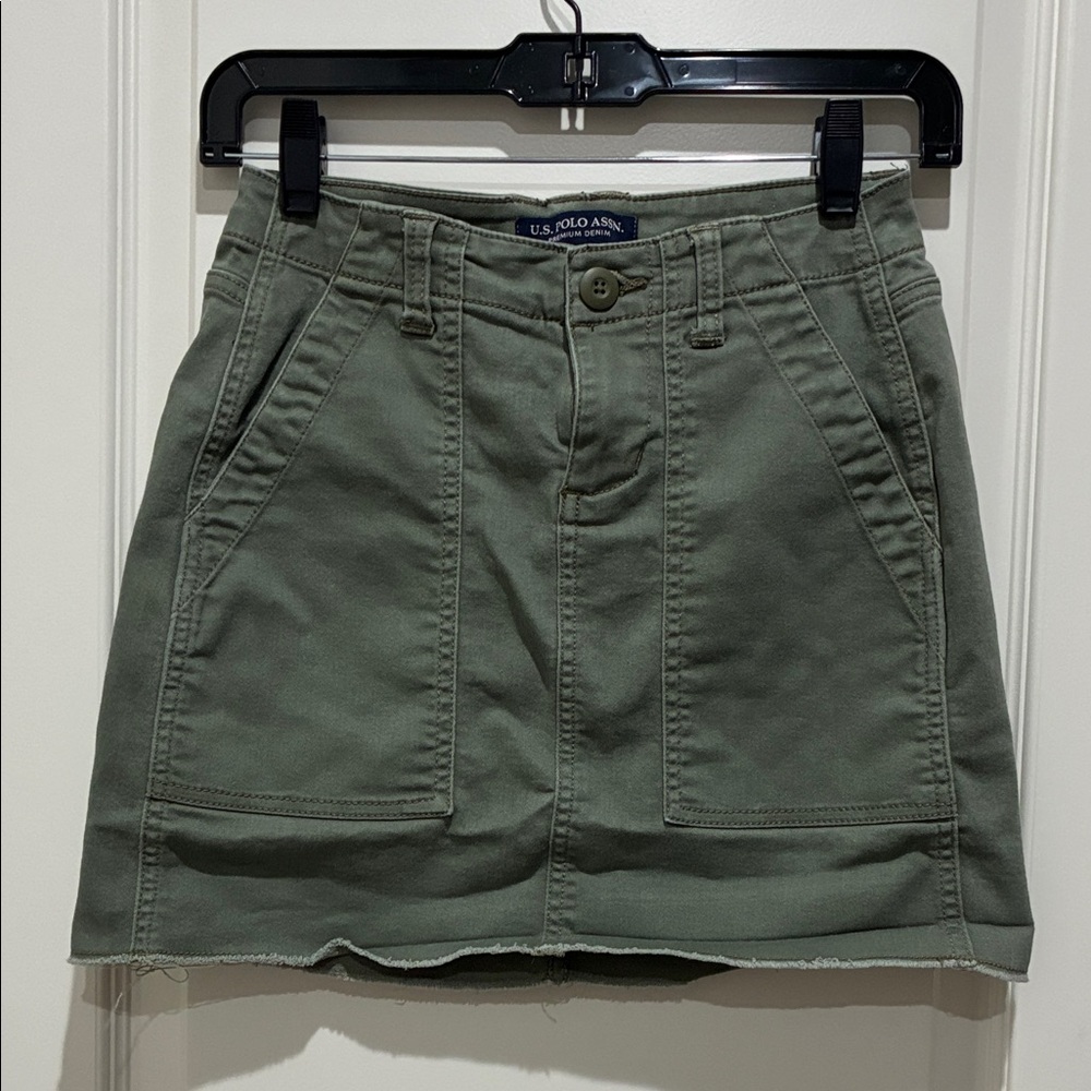 U.S. Polo Assn. Olive Buttoned Skirt